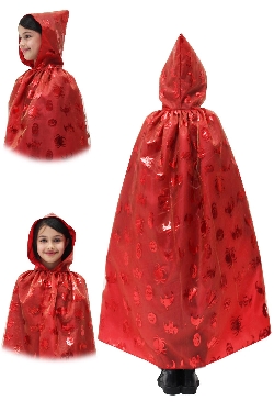 MANTELLO CAPPUCCIO FANTASMA ROSSO BAMBINO